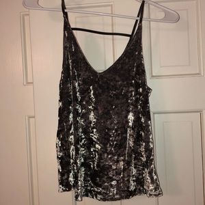 Grey Velvet Tank Top